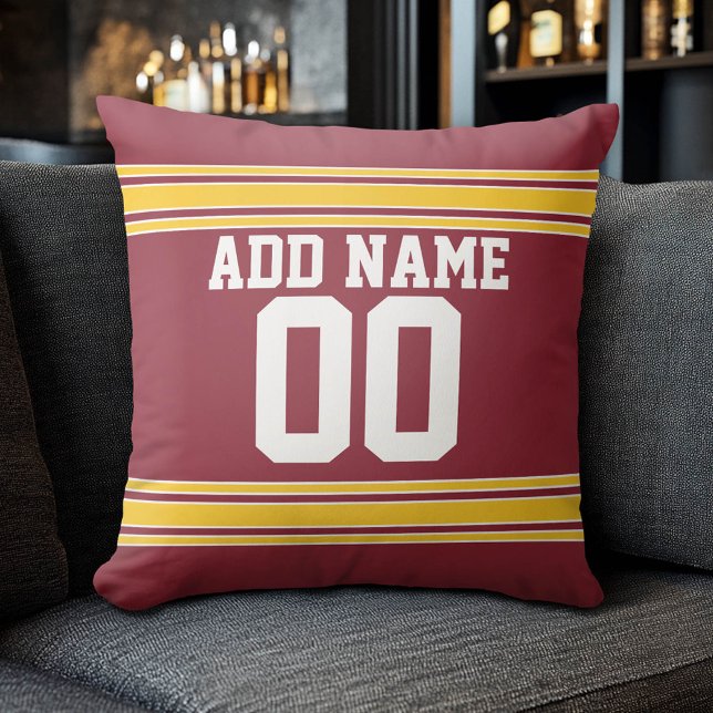 Football Team Jersey with Custom Name Number Kussen (Custom Sporty Pillow)