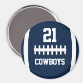 Football Team Naam en Speler Nummer Aangepaste kle Magneet (Voorkant / Achterkant)