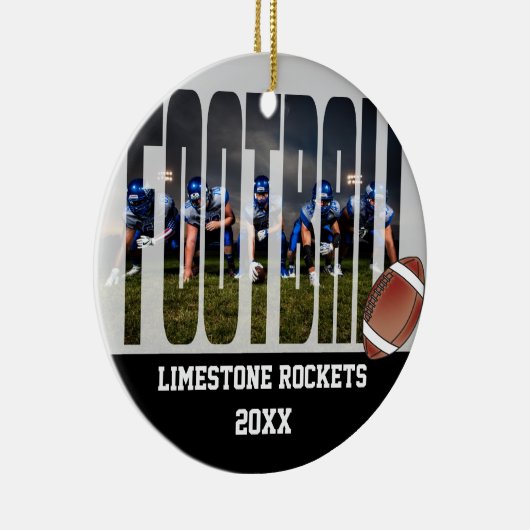 Football Team Photo Keepomwille Keramisch Ornament (Rechts)