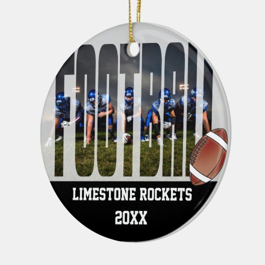 Football Team Photo Keepomwille Keramisch Ornament (Links)