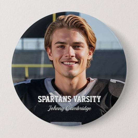 Football Team Player Custom Photo Buttons (Voorkant)