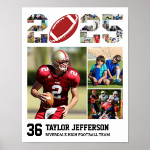 Football Team Senior 2025 Sportfotocollage Poster