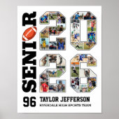 Football Team Senior 2026 Sports Photo Collage Poster (Voorkant)