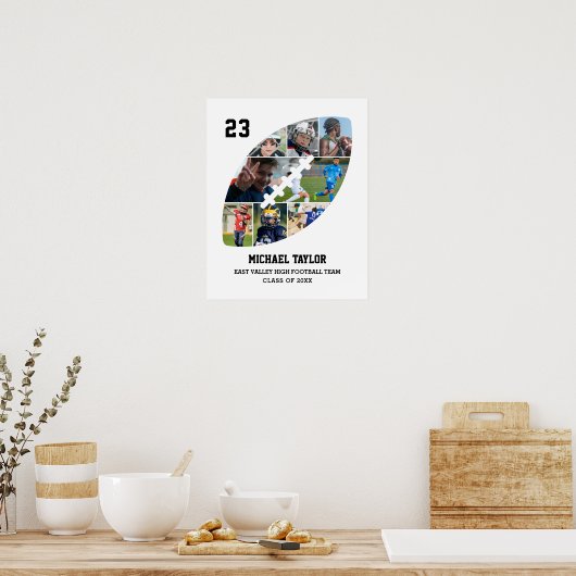 Football Team Senior Afstuderen Ball Fotocollage Poster (Keuken)