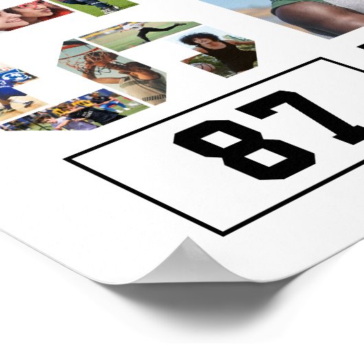 Football Team Senior Graduation Photo Collage Poster (Hoek)