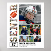 Football Team Senior Graduation Photo Collage Poster (Voorkant)