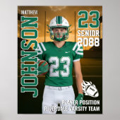 Football Team Senior Player Photo Gift Sports Poster (Voorkant)