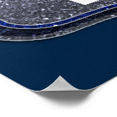 Football Team Sportblauw & Silver Glitter College Poster (Hoek)