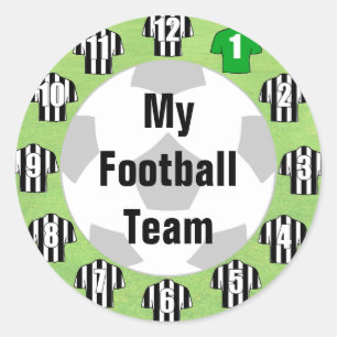 Football Team Stickers met zwarte en witte Shirten