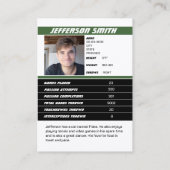 Football Team Trading Kaart Sport Gifts Idee Groen Contactkaartje (Achterkant)