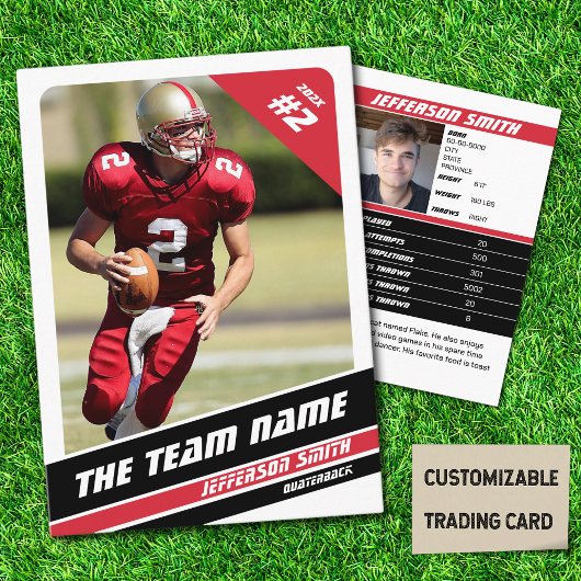 Football Team Trading Kaart Sport Gifts Idee Rood Contactkaartje