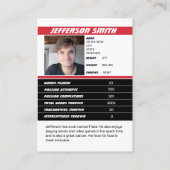 Football Team Trading Kaart Sport Gifts Idee Rood Contactkaartje (Achterkant)