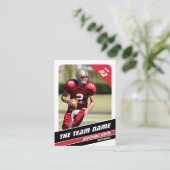 Football Team Trading Kaart Sport Gifts Idee Rood Contactkaartje (Staand voorkant)