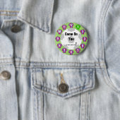 Football teambadge met inlasteken en blauwe Shirte Ronde Button 5,7 Cm (In situ)