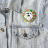 Football teambadge met rode en witte Shirten Ronde Button 5,7 Cm (In situ)