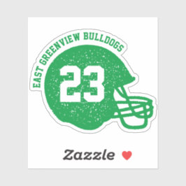 Football teamhelm aangepaste nummer groene sticker