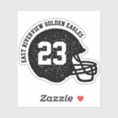 Football teamhelm aangepaste nummer zwarte sticker (Vel)