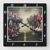 Football Teams Showdown Vierkante Klok (Voorkant)