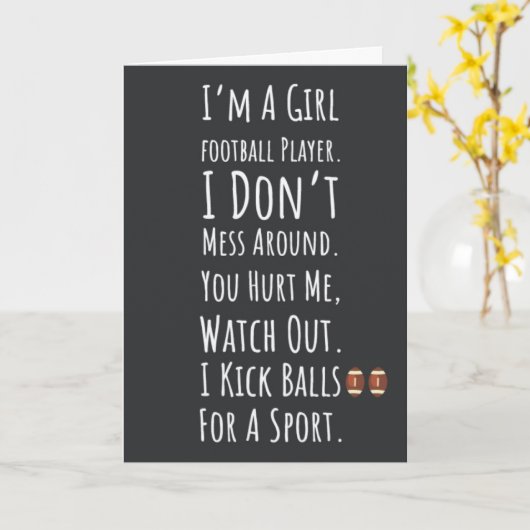Football Teen Girls Kaarten voor haar dochter Kind (Gele Bloem)