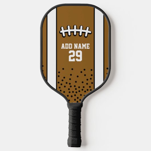 Football Tekening met Sportnaam en -nummer Pickleball Paddle (Achterkant)