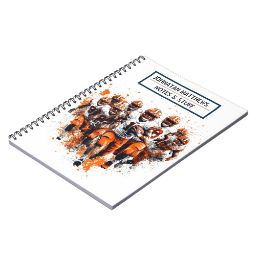 Football Terug naar school Spiral Photo Notitieboe Notitieboek (Linkerzijde)