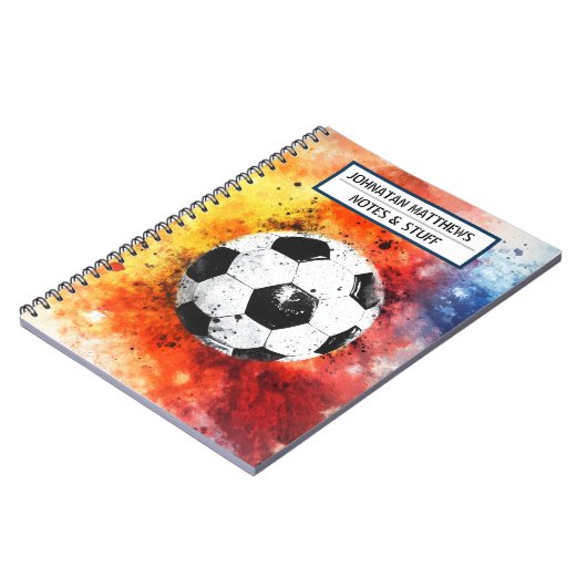 Football Terug naar school Spiral Photo Notitieboe Notitieboek (Linkerzijde)