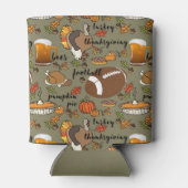 Football, Thanksgiving, bier, Turkije Design Blikjeskoeler (Achterkant)