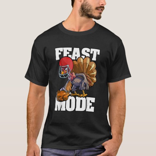 Football Thanksgiving Mannen boys Feast Mode Turki T-shirt (Voorkant)