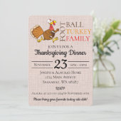 Football Thanksgiving Turkije Kaart (Staand voorkant)