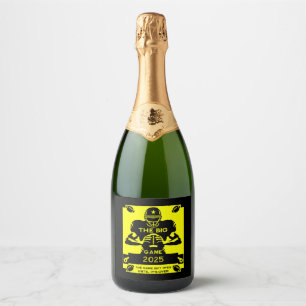 Football The Big Game TV Watch Party Sparkling Wijnetiket