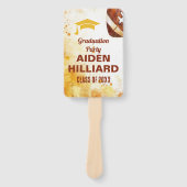 Football thema afstudeerfeest handwaaier (Voorkant)
