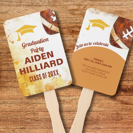 Football thema afstudeerfeest handwaaier