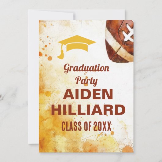 Football thema afstudeerfeest kaart (Voorkant)