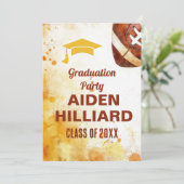 Football thema afstudeerfeest kaart (Staand voorkant)