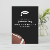 Football thema afstudeerfeest kaart (Staand voorkant)