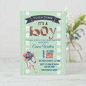 Football Thema Baby shower Uitnodiging (Staand voorkant)
