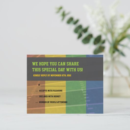 Football Thema Bar Bat Mitzvah Reageer Kaart (Staand voorkant)