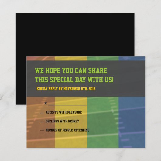 Football Thema Bar Bat Mitzvah Reageer Kaart (Voorkant / Achterkant)