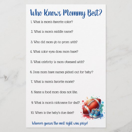 Football thema Bingo en wie weet mama het beste Flyer (Achterkant)