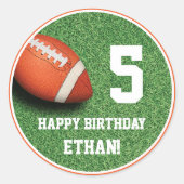 Football thema Birthday Sticker (Voorkant)