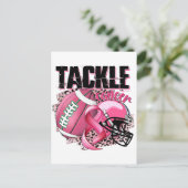 Football-thema borstkankerbewustzijn briefkaart (Staand voorkant)