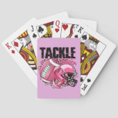 Football-thema borstkankerbewustzijn pokerkaarten (Achterkant)