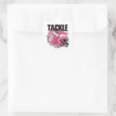 Football-thema borstkankerbewustzijn vierkante sticker (Tas)