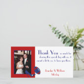 Football thema bruiloft foto dank u kaart (Staand voorkant)