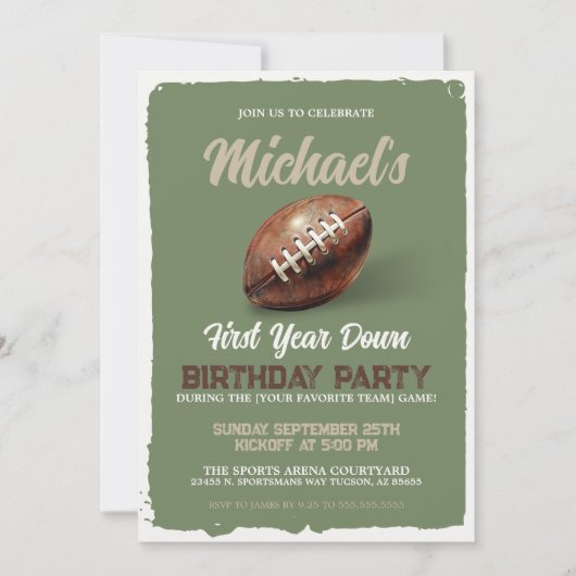  Football Thema Eerste 1e verjaardagsfeest Kaart (Voorkant)