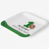 Football thema eerste jaar down birthday papieren bordje (Gebogen)