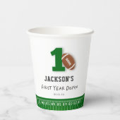 Football thema eerste jaar down verjaardagsgunst papieren bekers (Achterkant)