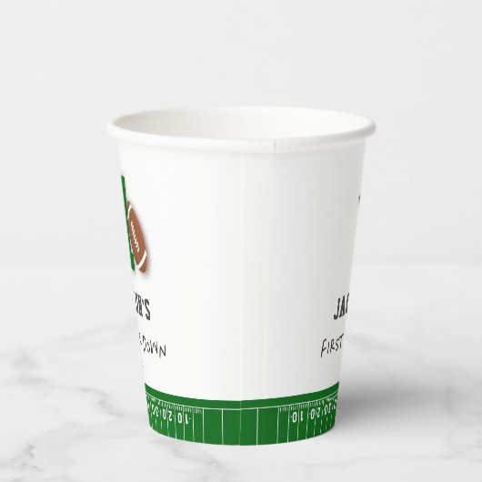 Football thema eerste jaar down verjaardagsgunst papieren bekers (Rechts)