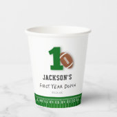 Football thema eerste jaar down verjaardagsgunst papieren bekers (Voorkant)