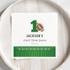 Football thema eerste jaar down verjaardagsgunst servet